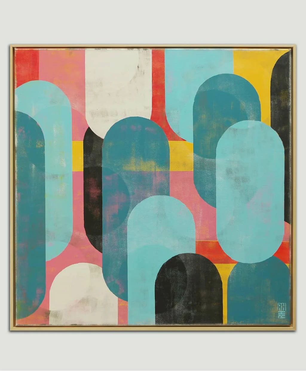 Traffic Pink & Turquoise - 85x85cm – Nowa Studio